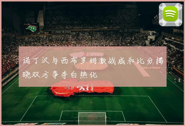 诺丁汉与西布罗姆激战成和比分揭晓双方争夺白热化